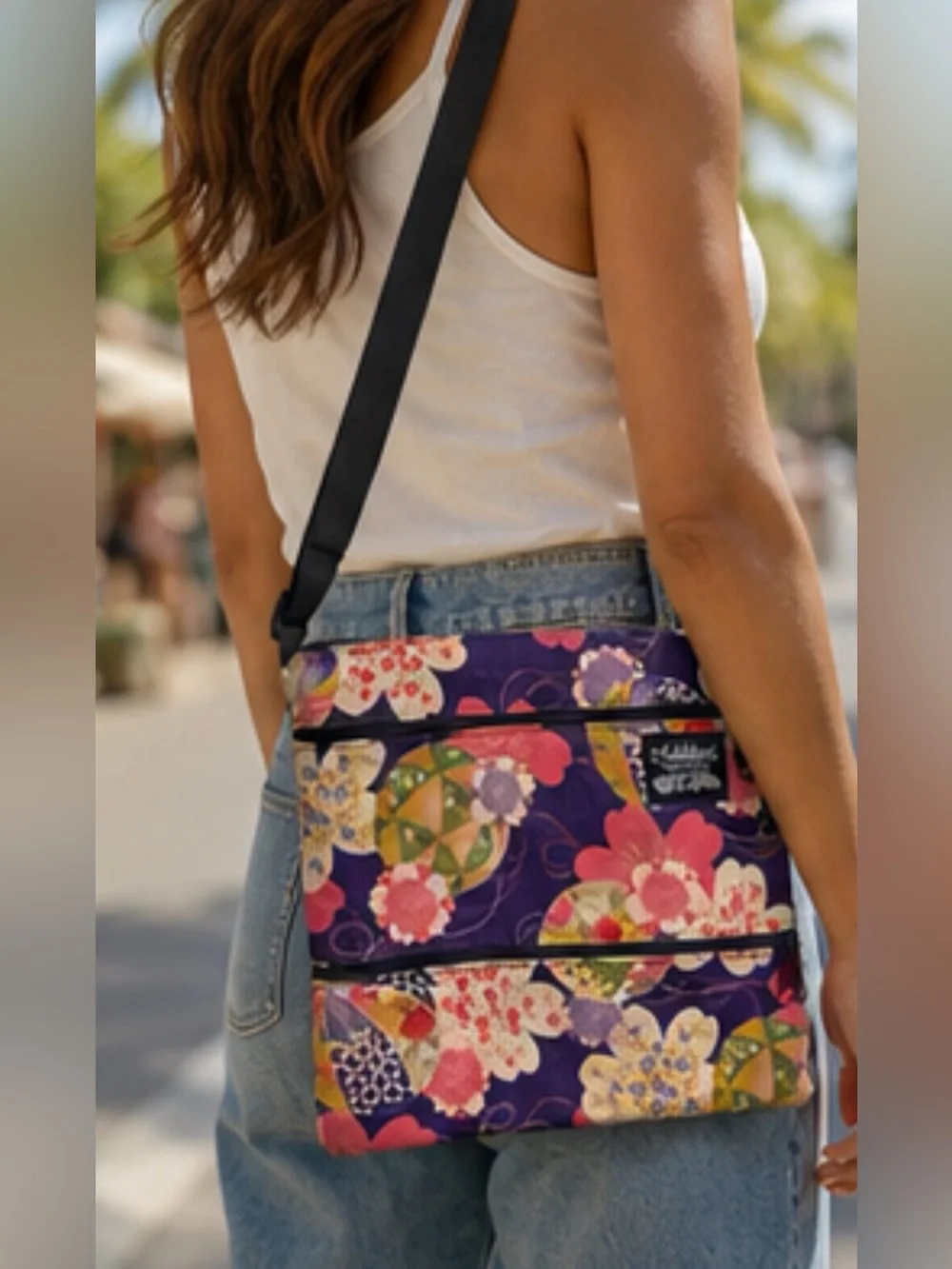 Mailelani’s Made on Kaua‘i Hawaiian Floral Crossbody Bag Boho Purple Pink 🌺